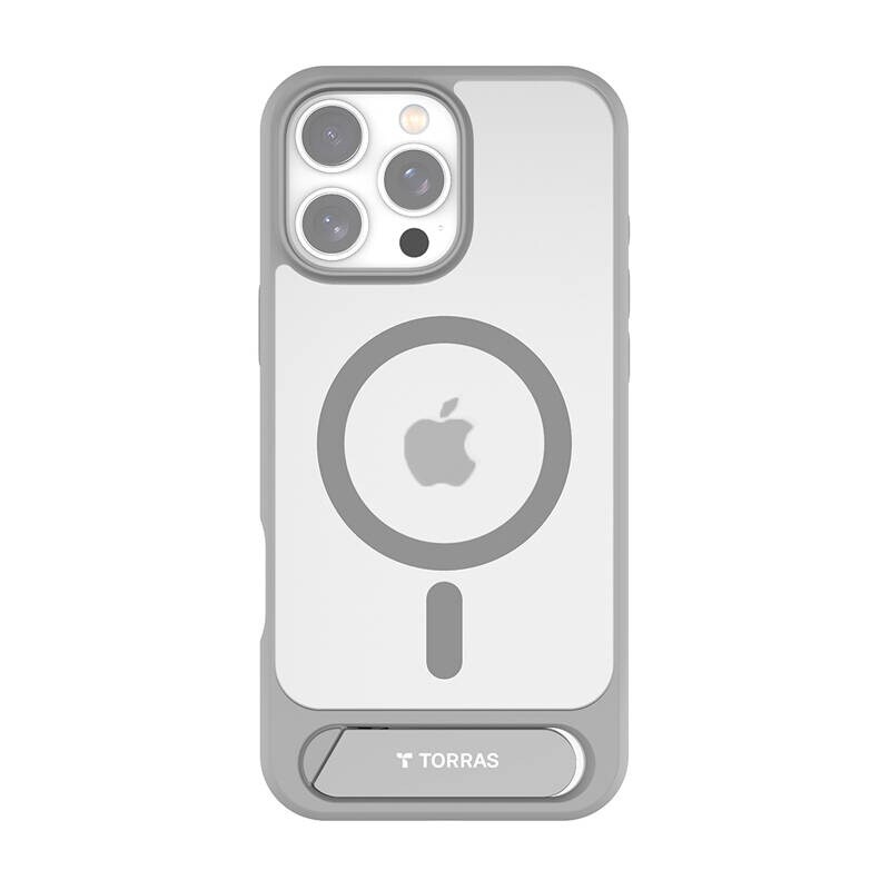 Torras Pstand Series-etui for iPhone 16 Pro Max (grå)