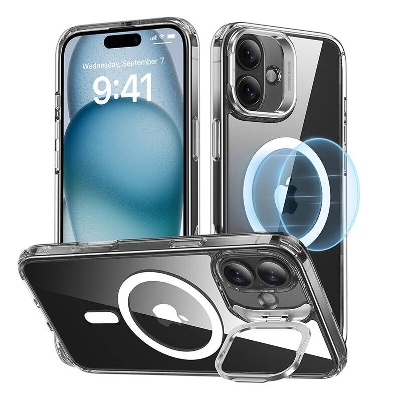Classic Hybrid (HaloLock) ESR-etui med stativ for iPhone 16 (klar)