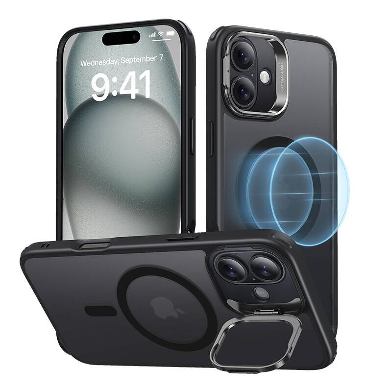Classic Hybrid (HaloLock) ESR-etui med stativ for iPhone 16 (svart)