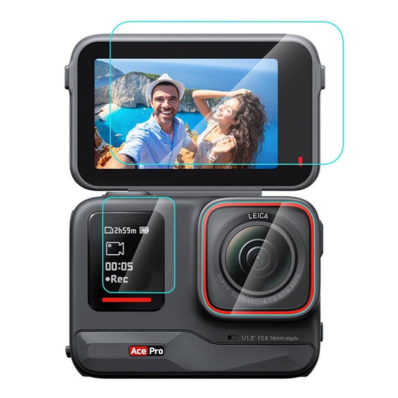 3 i 1 herdet glassfilm PULUZ for Insta360 Ace Pro (PU951T)
