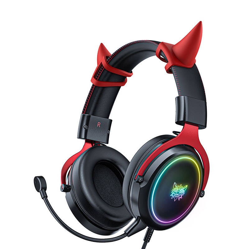 ONIKUMA X10 gaming-hodetelefoner Svart og rød Demona rosa