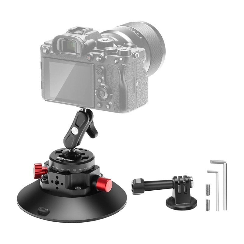 Feste med sugekopp 1/4 tomme Neewer CA013 for sportskameraer (DJI Action, GoPro, Insta360)