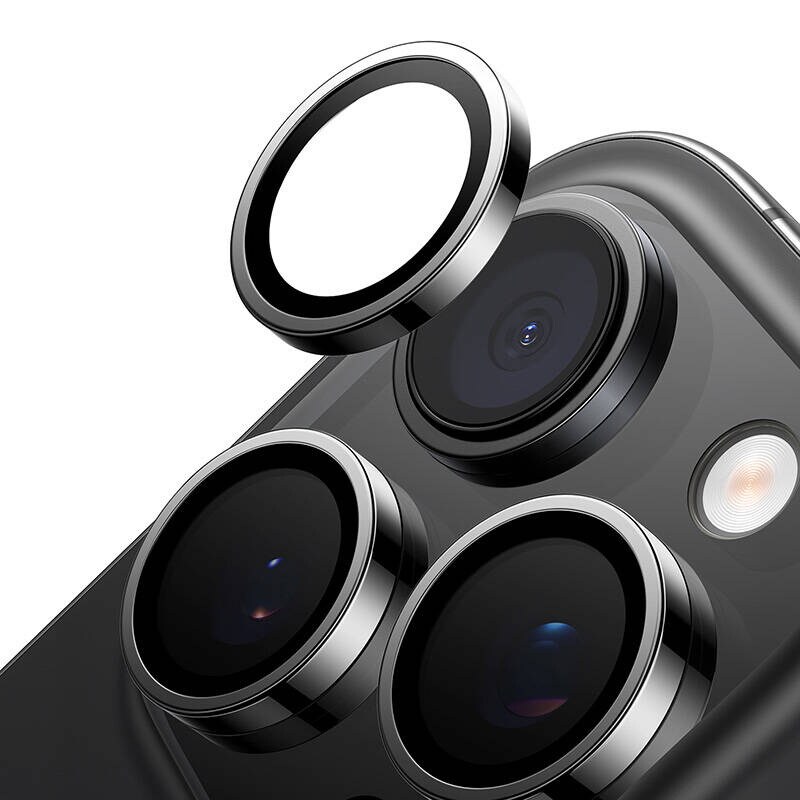 Lensguard kameraglass for iPhone 16 Pro (svart)