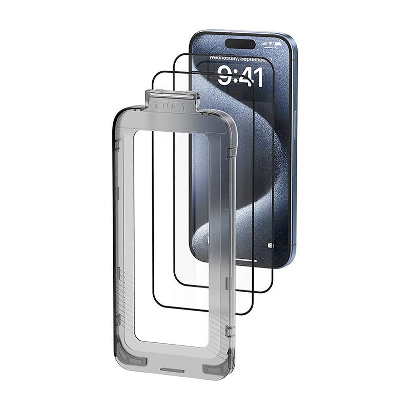 Vention KUKTCA-10 herdet glass for iPhone 15 + applikator