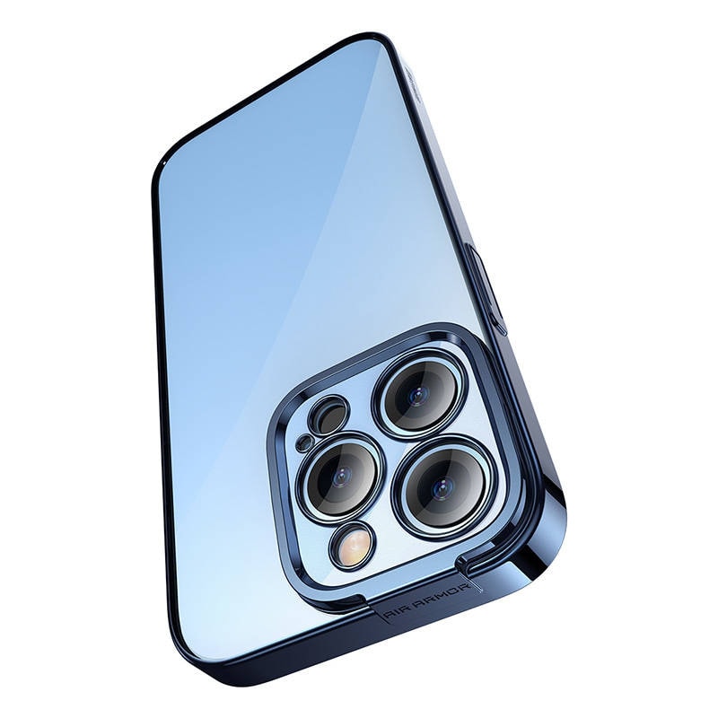 Baseus Glitter gjennomsiktig etui og herdet glass sett for iPhone 14 Pro (blå)