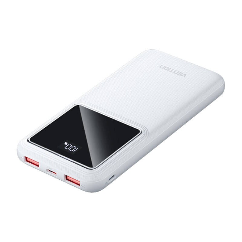 Powerbank, Vention, FHKW0,10000mAh, Micro-USB, USB-C, 2xUSB-A, 22,5W (hvit)