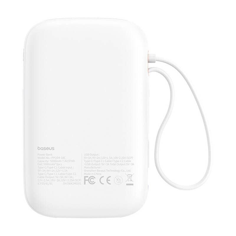 Baseus QPow 2 10000mAh 30W powerbank (hvit)