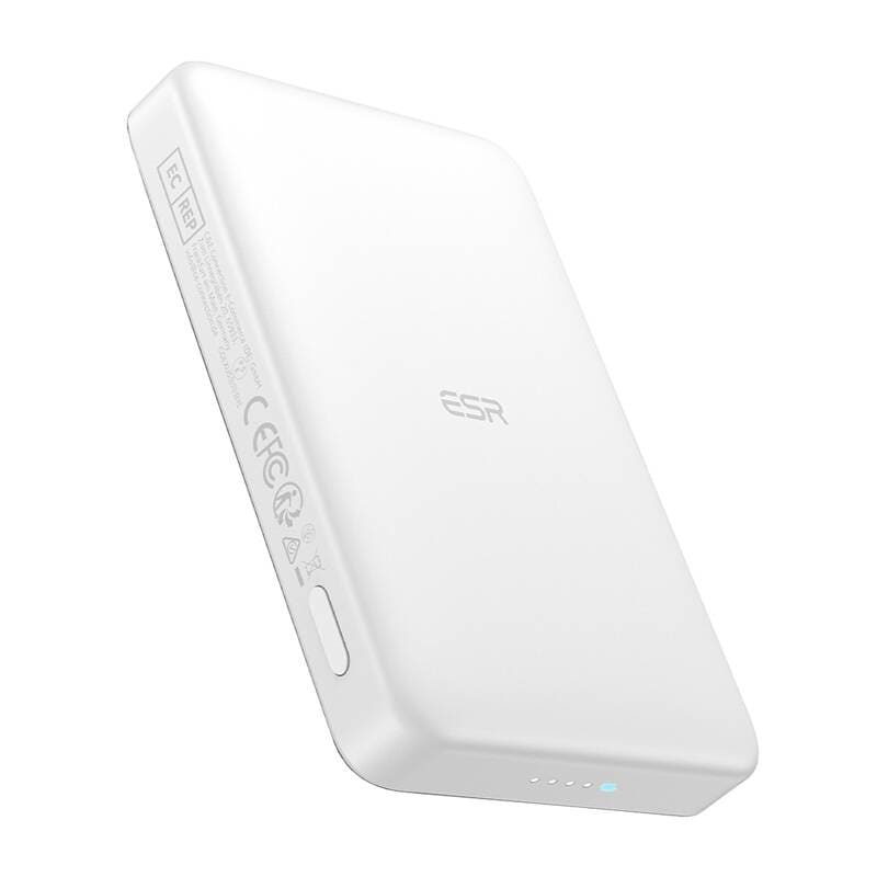 ESR Qi2 MagSlim 10000 mAh magnetisk powerbank (hvit)