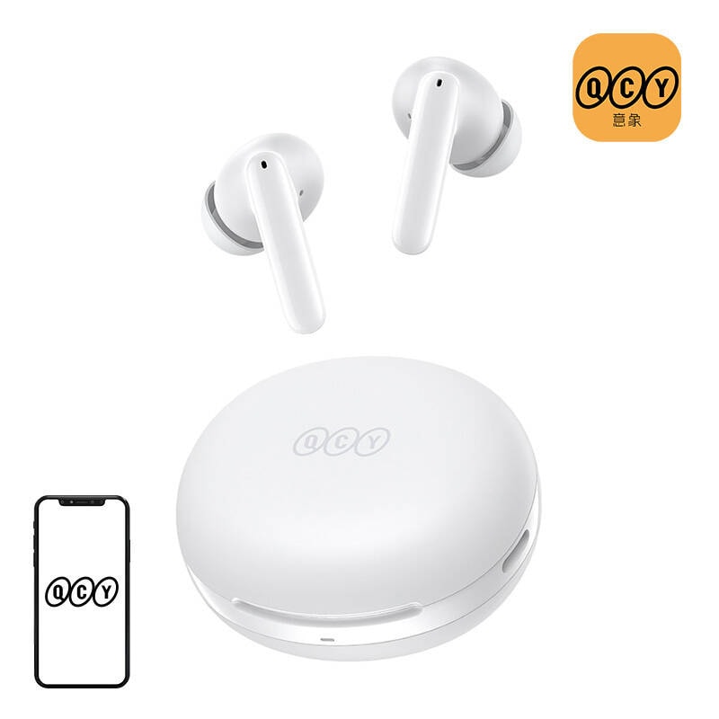 Øretelefoner TWS QCY T13 ANC2, ANC (hvit)