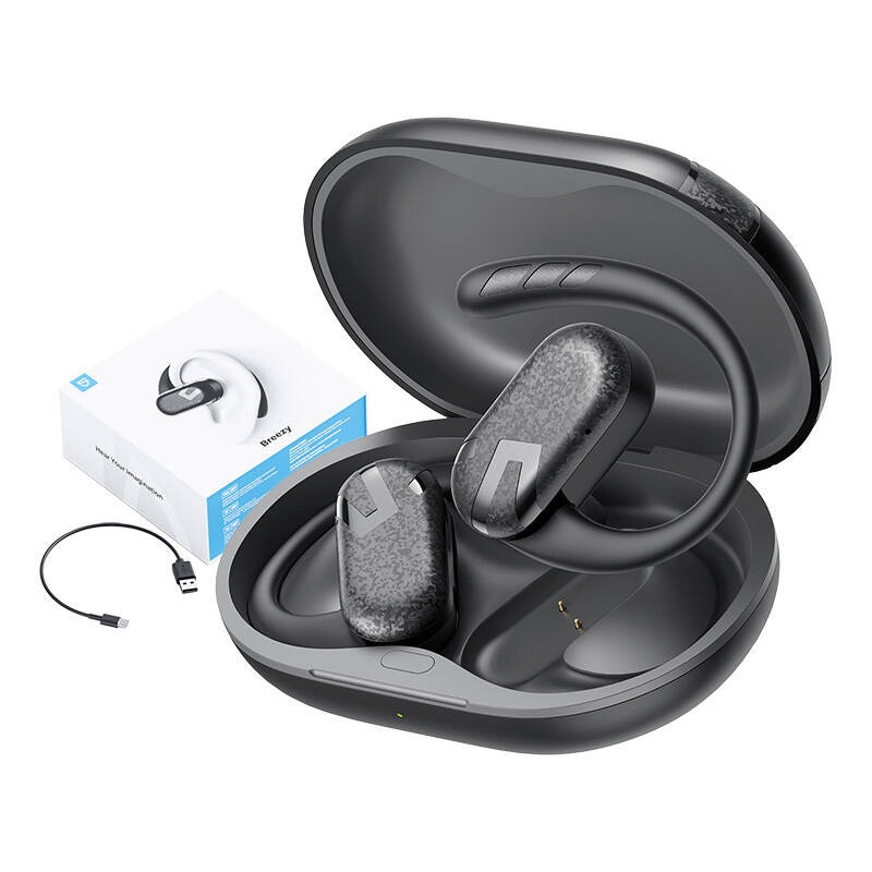 TWS Soundpeats Breezy-hodetelefoner (svart)