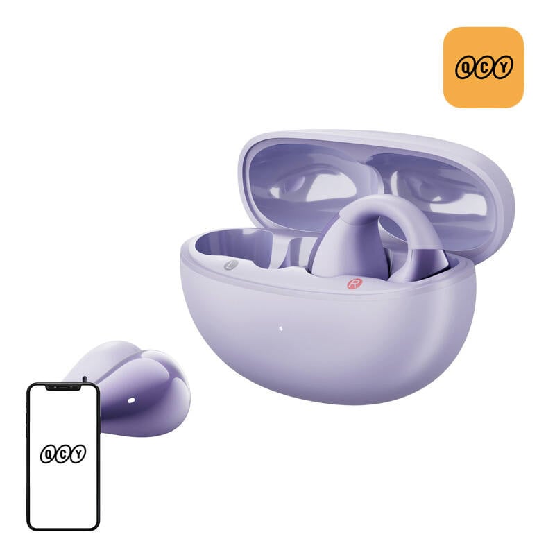 QCY Crossky Clip C30-hodetelefoner (lilla)