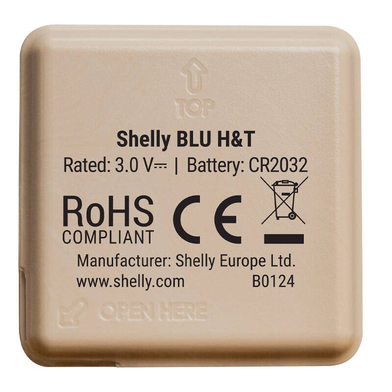 Shelly BLU H&T temperatur- og fuktighetssensor (mokka)