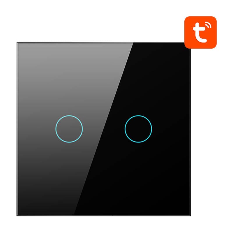 Smart lysbryter ZigBee Avatto ZTS02-EU-B2 2-veis TUYA (svart)