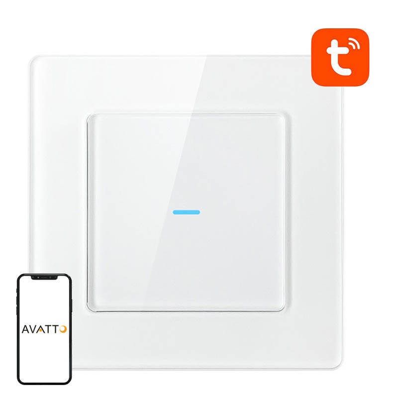 Smart lysbryter WiFi Avatto N-TS10-W1 1-veis TUYA (hvit)
