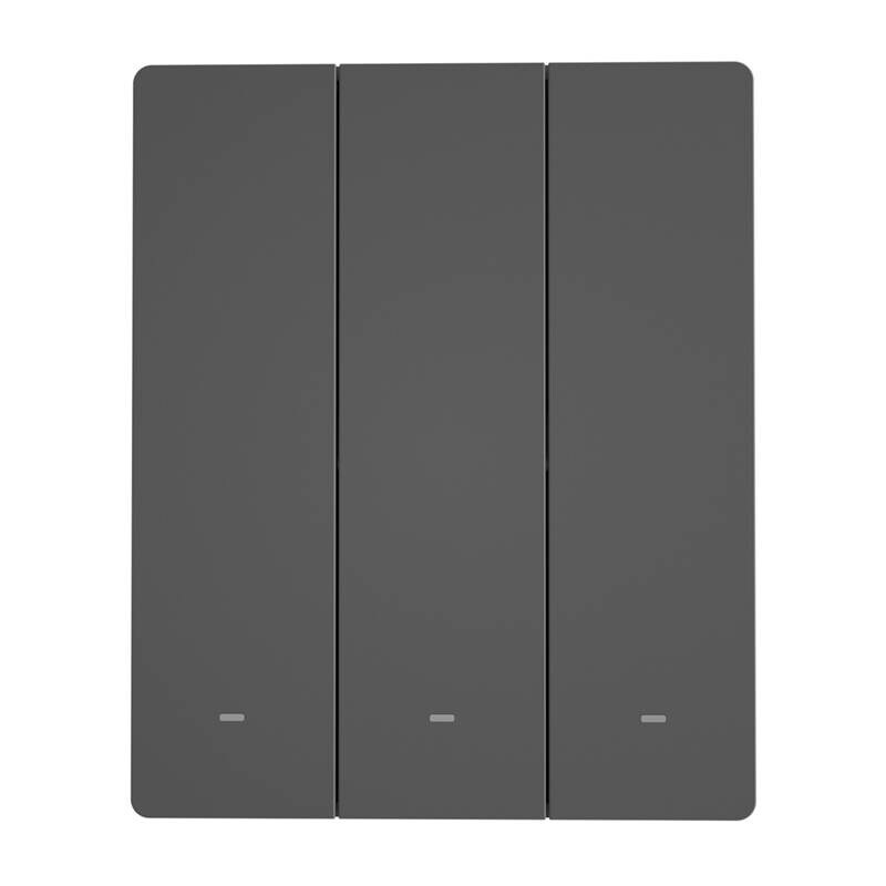 Smart WiFi-veggbryter SONOFF M5-3C-80 (3-kanals, for ramme, grafitt)