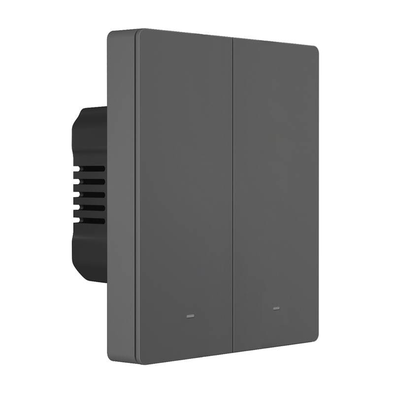 Smart WiFi-veggbryter SONOFF M5-2C-80 (2-kanals, for ramme, grafitt)
