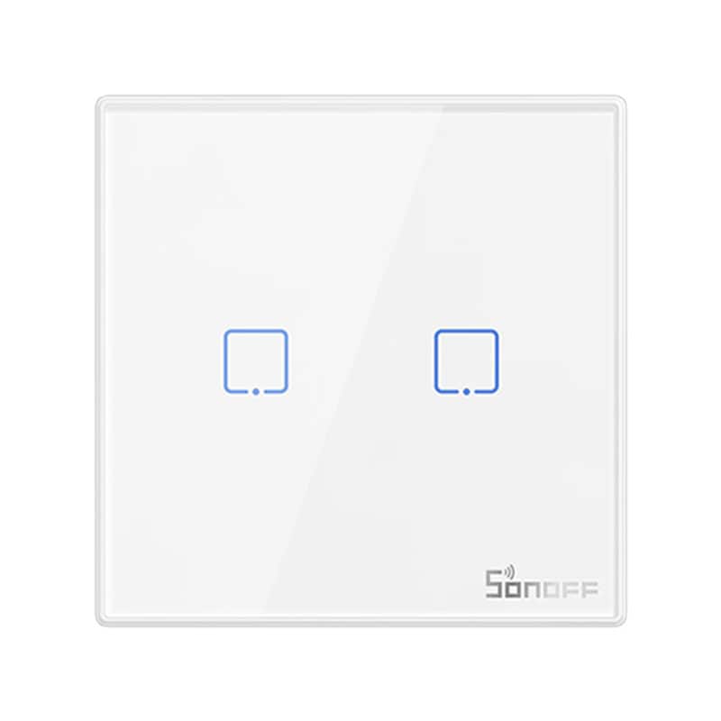 Smart trådløs veggbryter Sonoff T2EU2C-RF 433MHz (2-kanals)