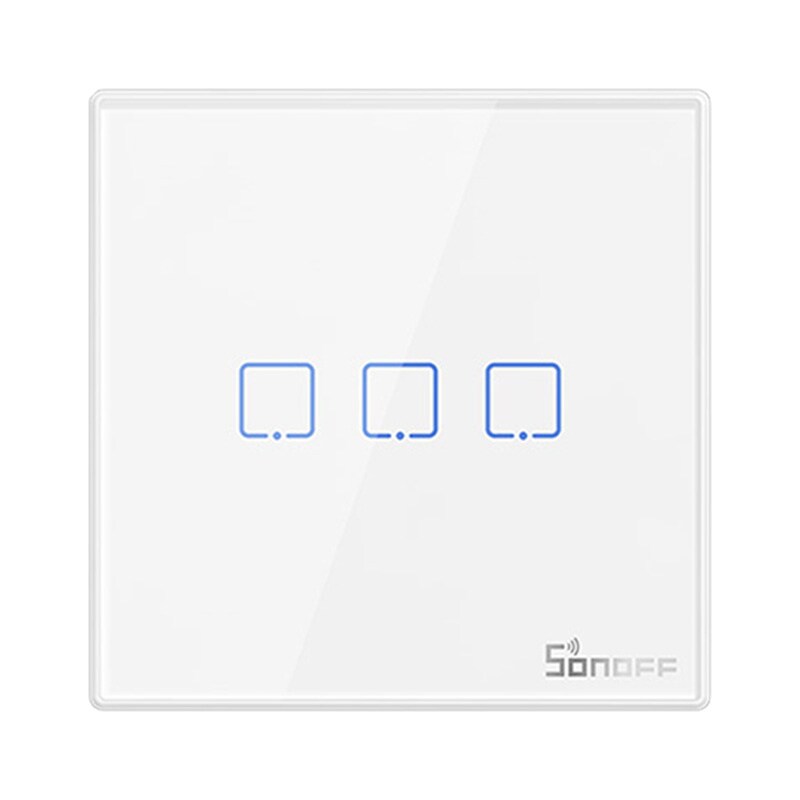 Smart trådløs veggbryter Sonoff T2EU3C-RF 433MHz (3-kanals)