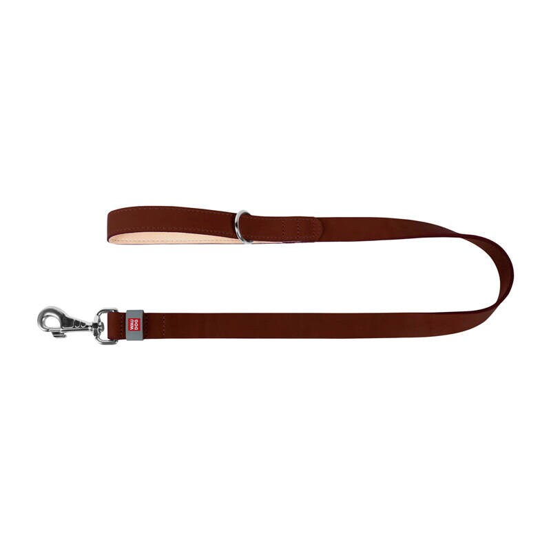 WAUDOG hundebånd i naturskinn 14 mm bredt, 122 cm langt, brunt