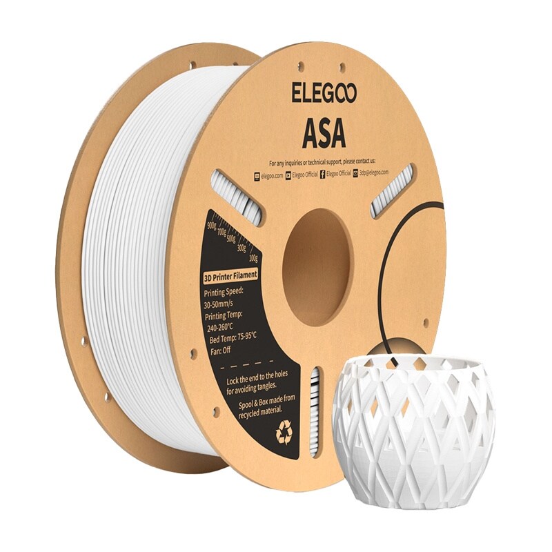 ASA ELEGOO Filament (hvit)
