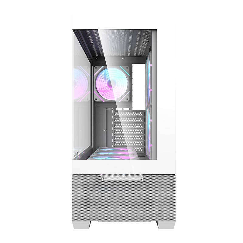 Darkflash DS900 AIR PC-kabinett (hvit) + 6 ARGB-vifter