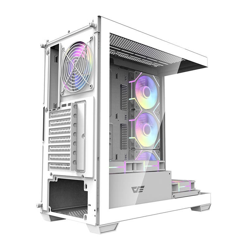 Datakoffert Darkflash DS900 (hvit) + 7 ARGB-vifter