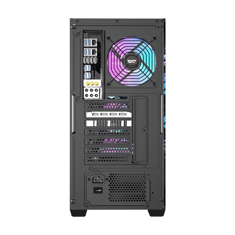 Darkflash DS900WD datamaskinkasse (svart) + 4 vifter