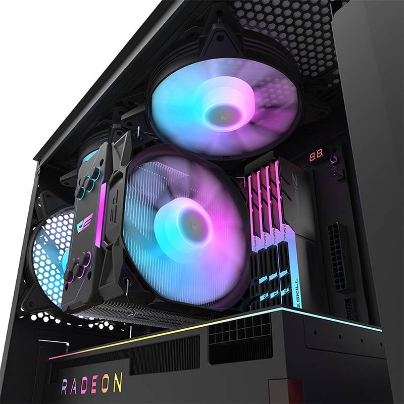 Darkflash DK352 Plus PC-kabinett (svart) + 4 RGB-vifter