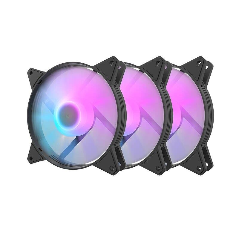 Vifte sett Darkflash C6, RGB, 3in1 120x120 (svart)
