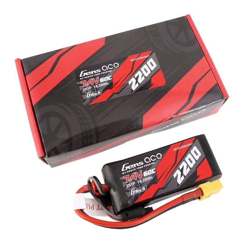 GensAce G-Tech LiPo 2200mAh 7,4V 60C 2S1P XT60-batteri