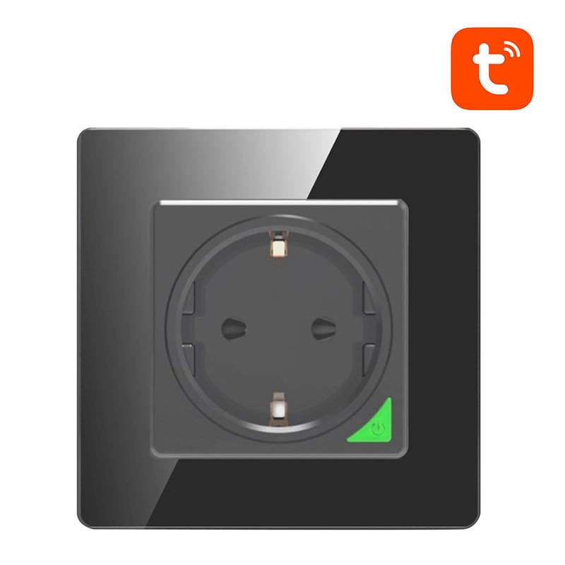 Smart WiFi-veggkontakt Avatto N-WOT10-EU-B TUYA (svart)