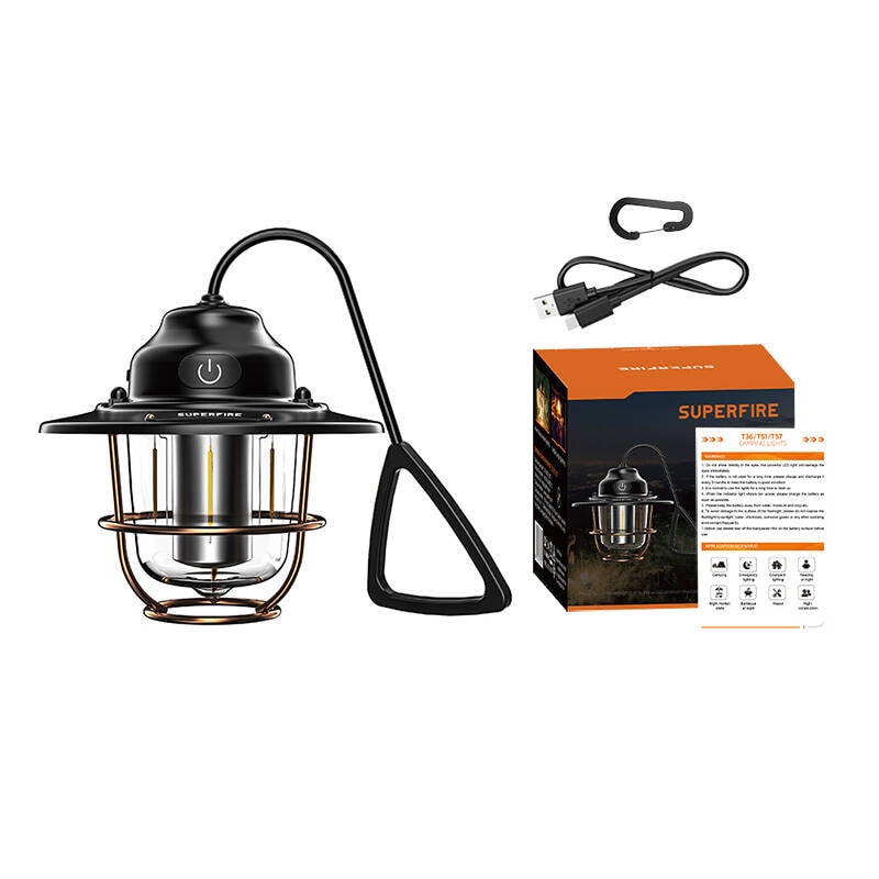 Superfire T57 campinglampe, 7 moduser