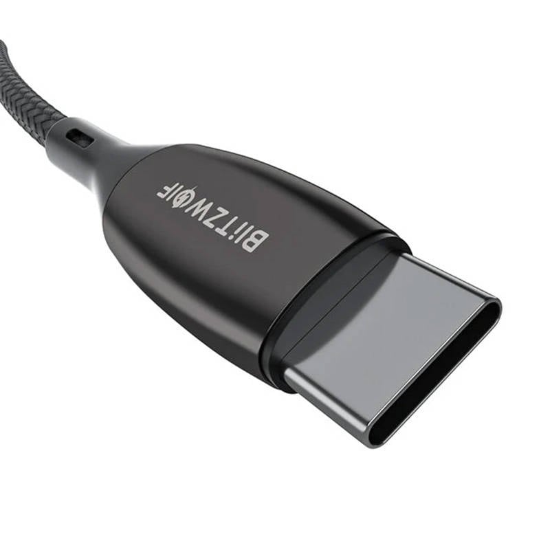 USB-C til USB-C-kabel BlitzWolf BW-TC23, med skjerm, 100 W, 1,8 m (svart)