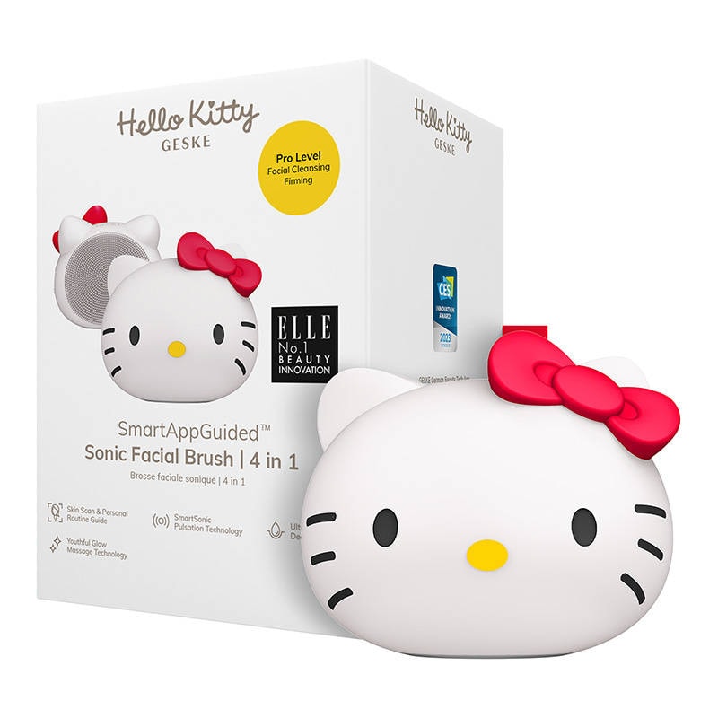 Sonisk ansiktsrengjøringsbørste 4in1 Geske med APP (Hello Kitty starlight)