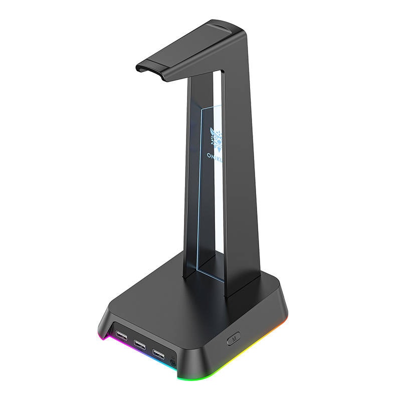 ONIKUMA hodetelefonstativ med RGB og USB-hub – Svart