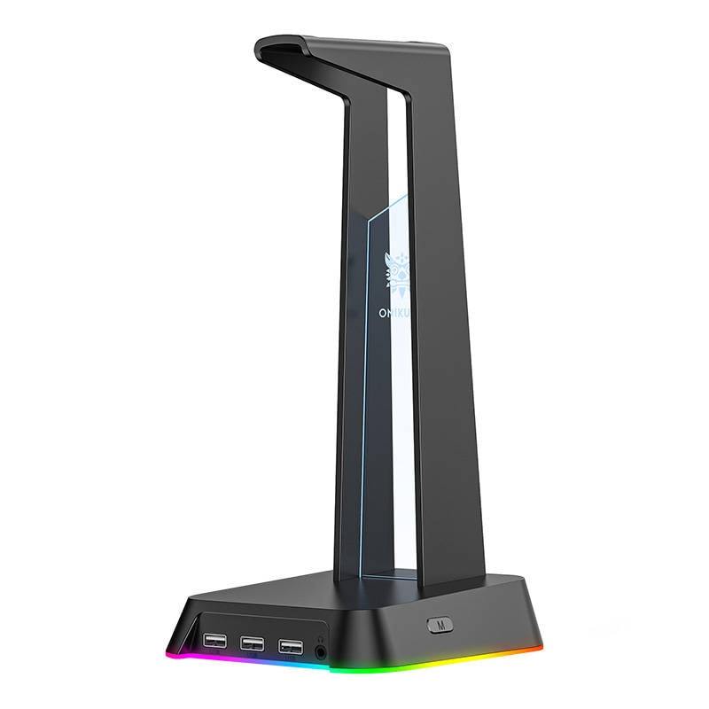 ONIKUMA hodetelefonstativ med RGB og USB-hub – Svart