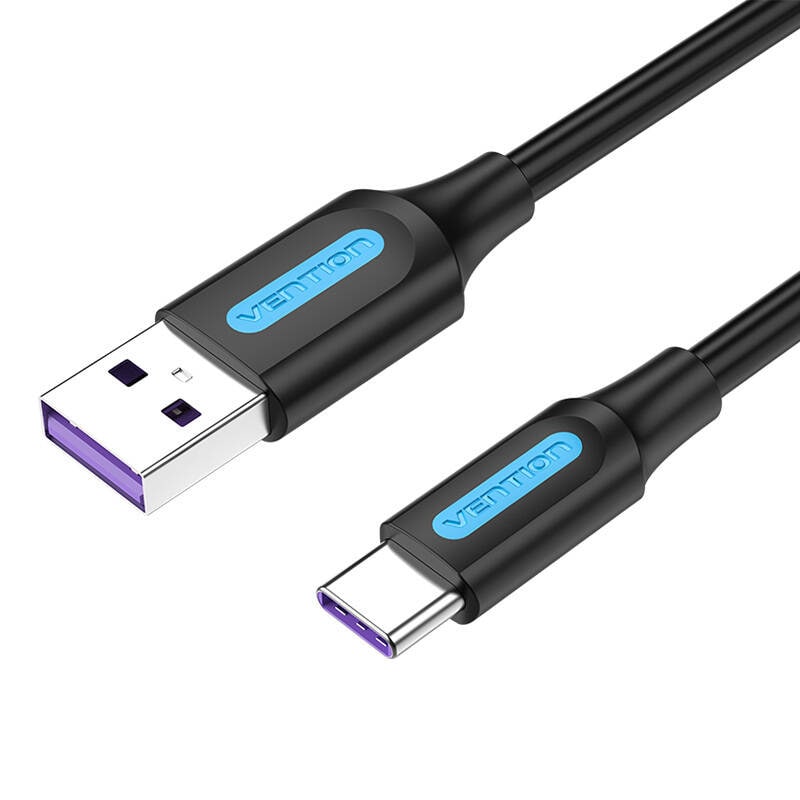 USB 2.0 A til USB-C-kabel Vention CORBI 5A 3m svart PVC