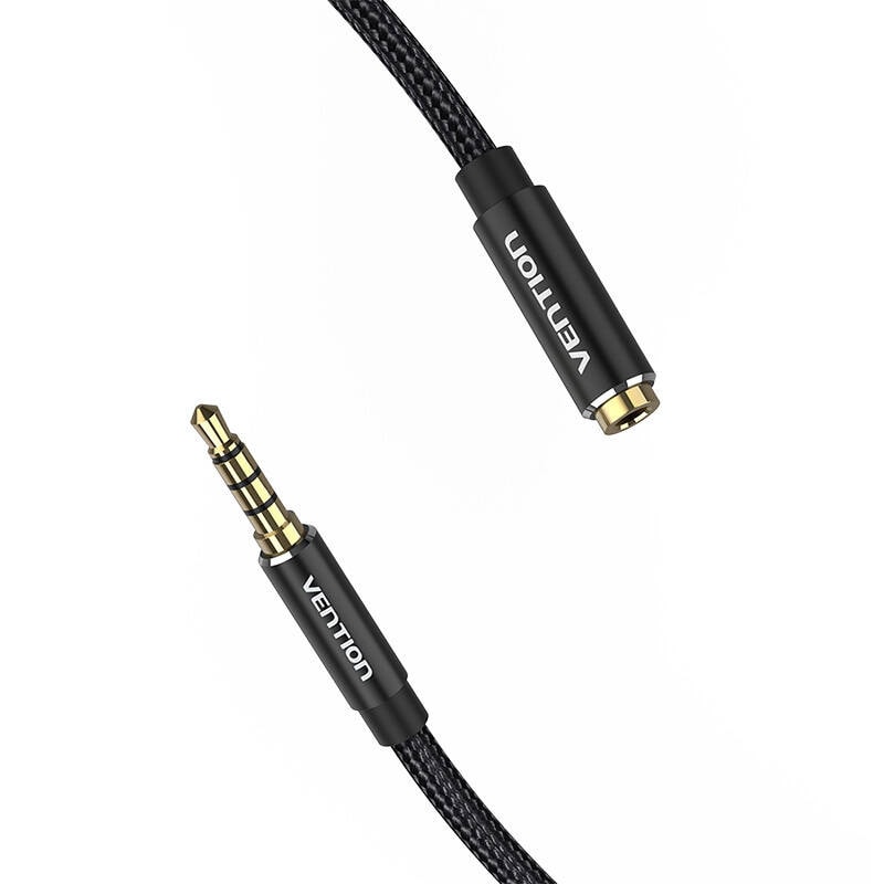 Kabel Audio TRRS 3,5 mm hann til 3,5 mm hunn Vention BHCBF 1 m svart