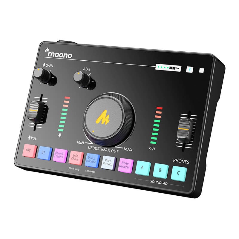 Maono AMC2 Neo lydmikser og lydkort for streaming og podkast / XLR, USB-C og Bluetooth