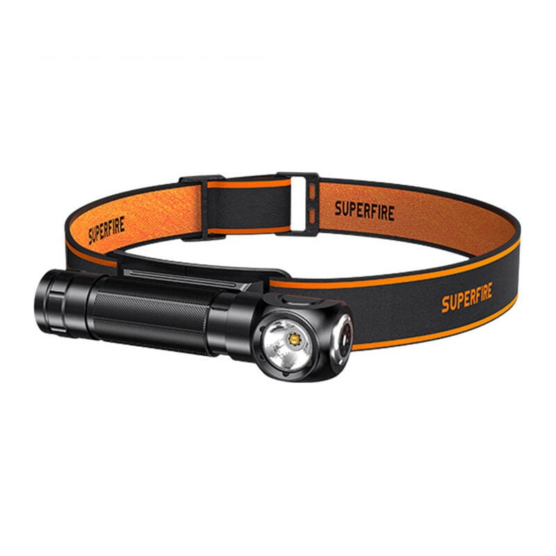 Superfire TH04 2-i-1 hodelykt lommelykt, 600 lm, USB-C, 5 moduser, 150 m