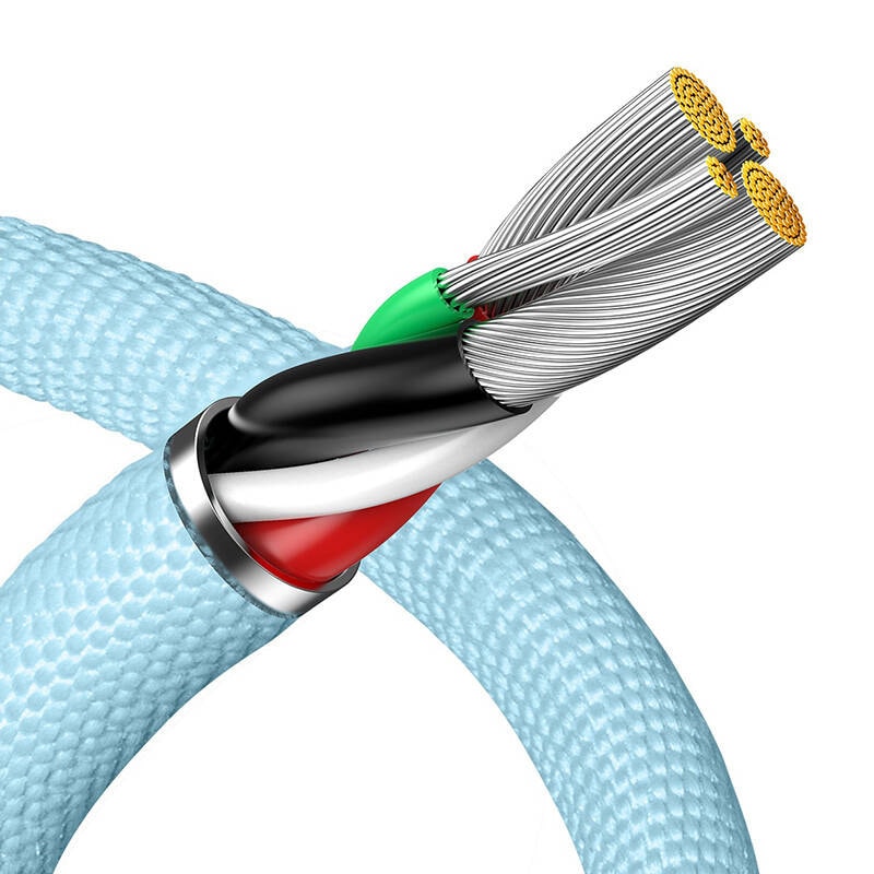 Kabel USB do iP Baseus Crystal Shine, 2,4A, 2m (niebieski)