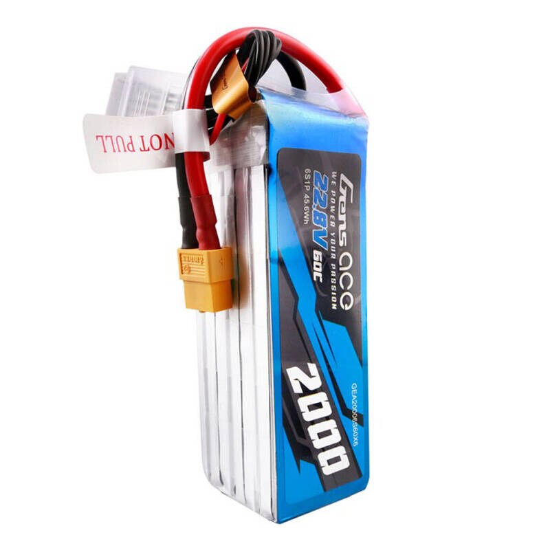 Gens ace 2000 mAh 22,8 V 60C 6S1P høyspennings Lipo-batteripakke med XT60-plugg