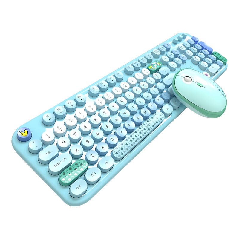 MOFII Lovely 2.4G trådløst tastatur + musesett (blå)