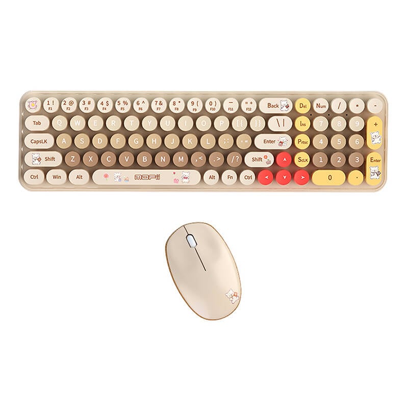 MOFII Baby Bear trådløst tastatur + musesett (beige)