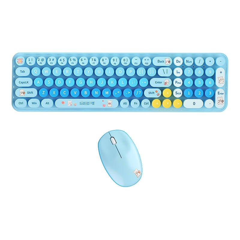 MOFII Baby Bear trådløst tastatur + musesett (blå)