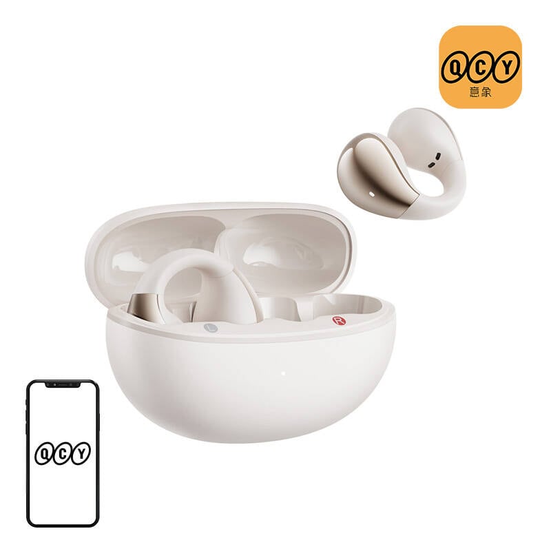 QCY Crossky Clip C30-hodetelefoner (hvite)