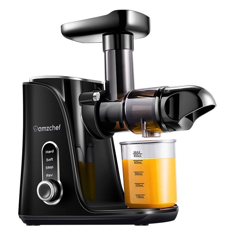 AMZCHEF GM3001-BK saftpresse med lav hastighet (svart)