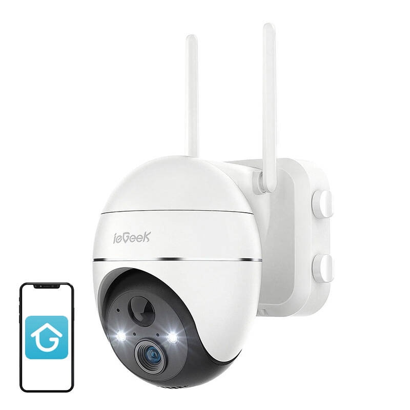 Trådløst 3MP WiFi utendørskamera ieGeek ZS-GX1S hvit 5200mAh