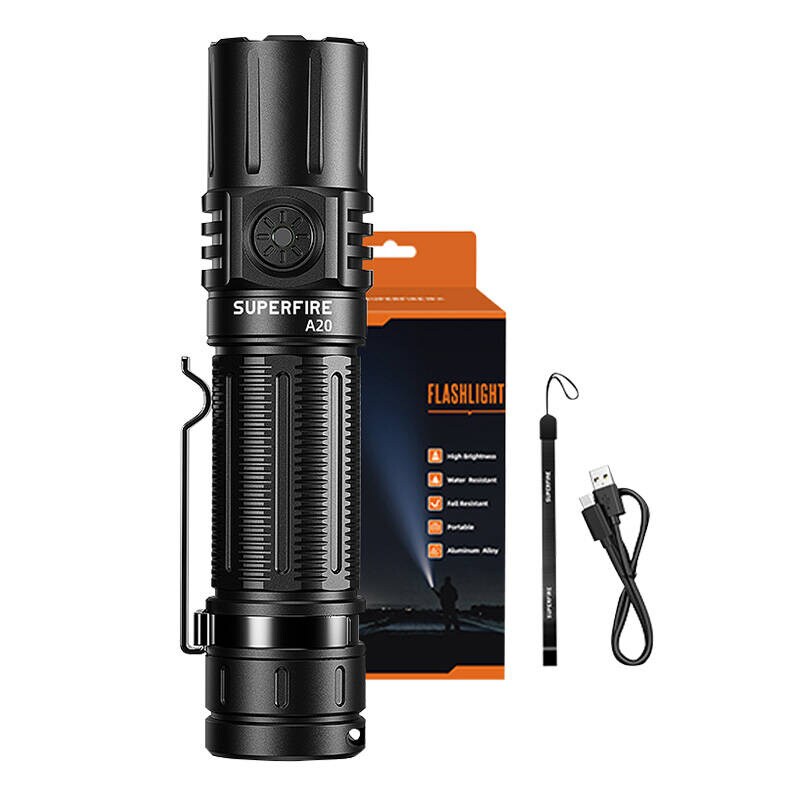 Superfire A20 lommelykt, 1700 lm, 300 m, 5 moduser