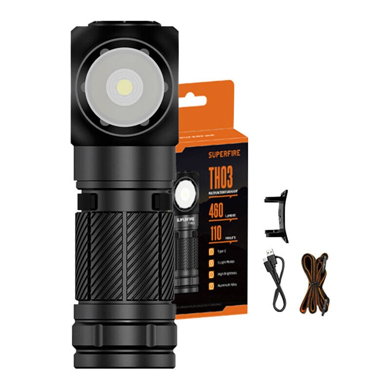 Superfire TH03 multifunksjonslommelykt, 460 lm, USB-C, 5 moduser